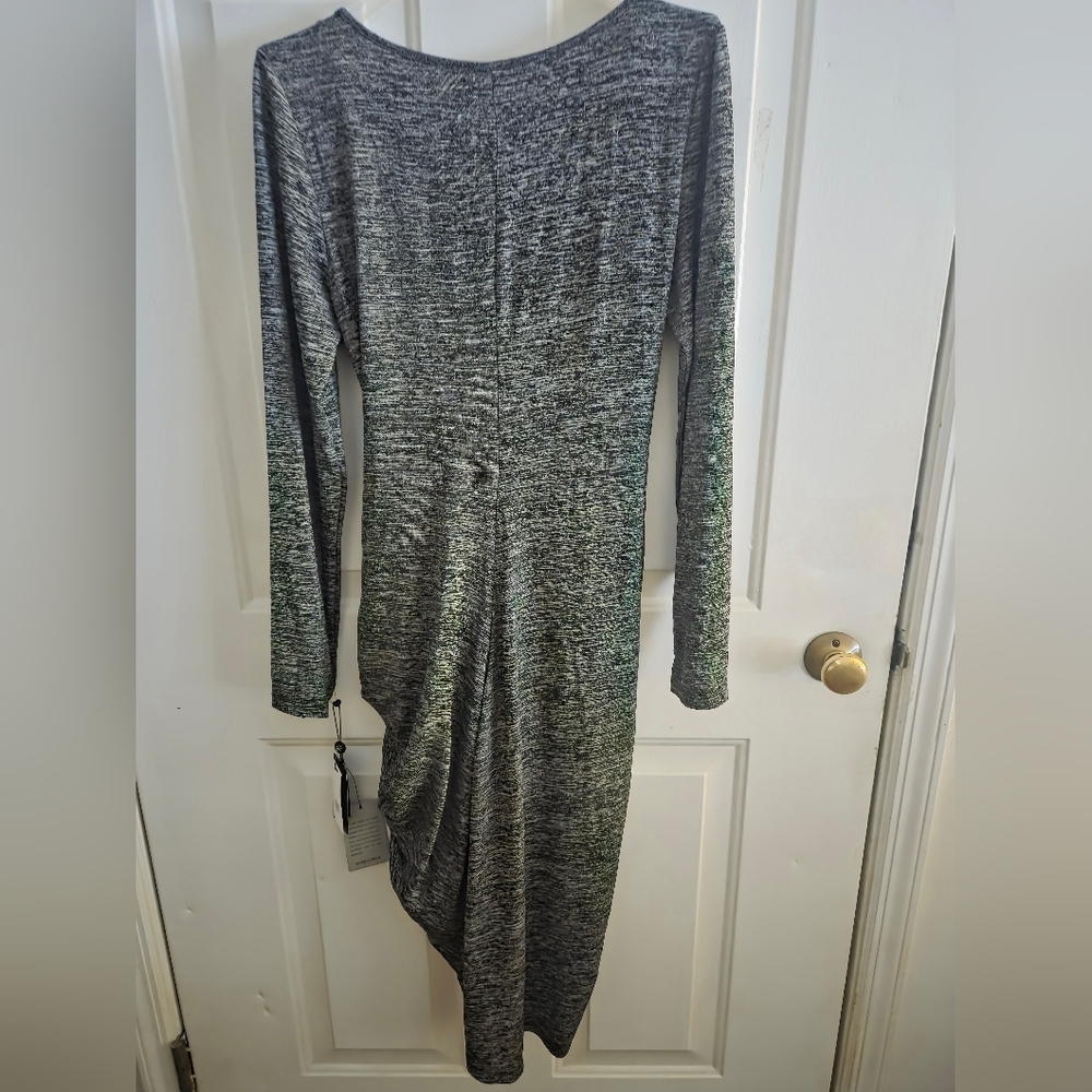 NWT Adrianna Papell Scoop Neck Knit Long Sleeve Faux Wrap Dress Large - Picture 5 of 5